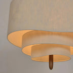 Lampa Wisząca Klasyczna z Trójpoziomowym Abażurem Tkaninowym