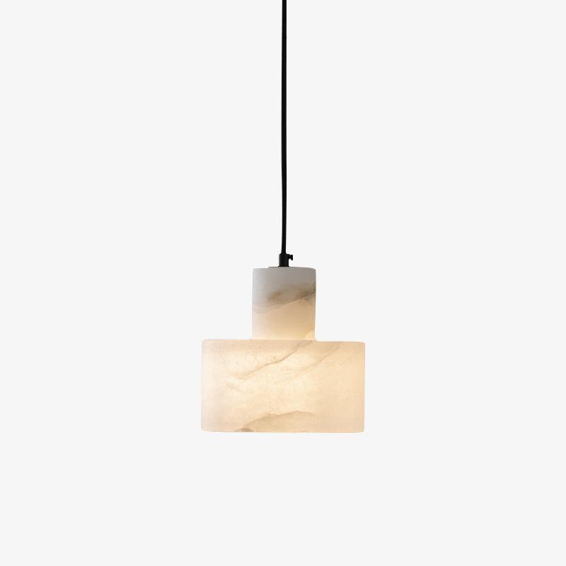 Lampa Wisząca Minimalistyczna z Alabastru z Podwójnym Cylindrem ##POS:2##