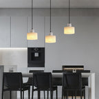 Lampa Wisząca Minimalistyczna z Alabastru z Podwójnym Cylindrem ##POS:20##