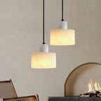 Lampa Wisząca Minimalistyczna z Alabastru z Podwójnym Cylindrem ##POS:23##