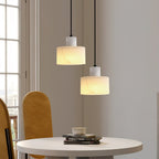 Lampa Wisząca Minimalistyczna z Alabastru z Podwójnym Cylindrem ##POS:37##