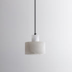 Lampa Wisząca Minimalistyczna z Alabastru z Podwójnym Cylindrem