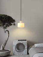 Lampa Wisząca Minimalistyczna z Alabastru z Podwójnym Cylindrem ##POS:43##
