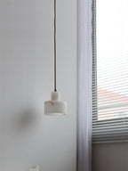 Lampa Wisząca Minimalistyczna z Alabastru z Podwójnym Cylindrem