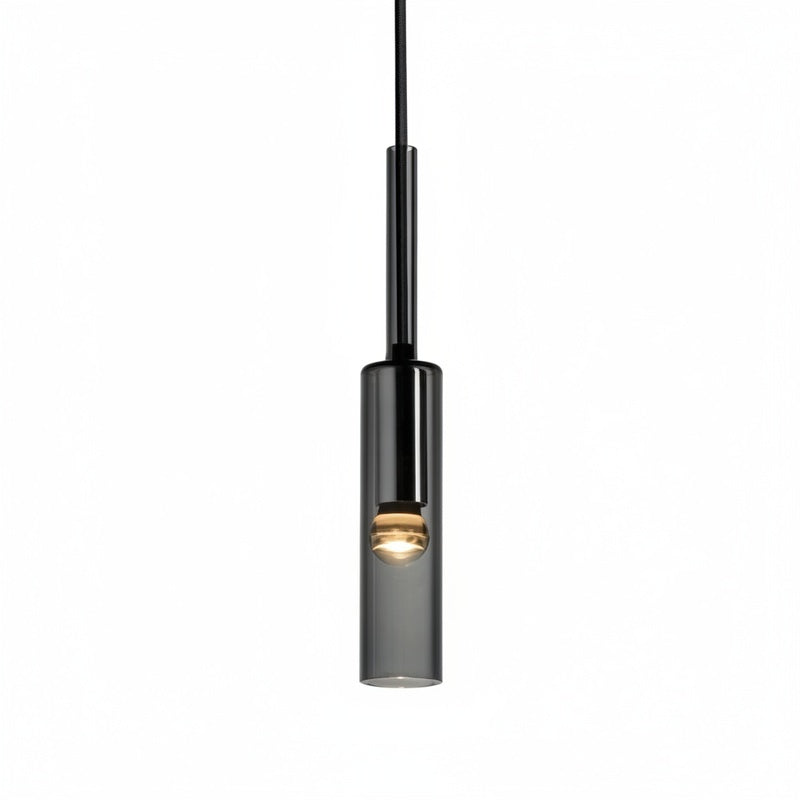 Lampa Wisząca Minimalistyczna z Cylindrycznym Kloszem ze Szkła