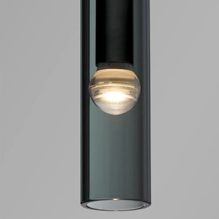 Lampa Wisząca Minimalistyczna z Cylindrycznym Kloszem ze Szkła
