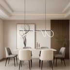 Lampa Wisząca Minimalistyczna z Falistym Przewodem Świetlnym nad Stół ##POS:4##