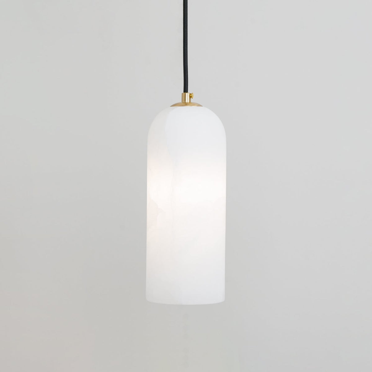Lampa Wisząca Minimalistyczna z Kloszem Cylindrycznym z Alabastru