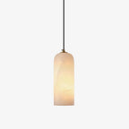Lampa Wisząca Minimalistyczna z Kloszem Cylindrycznym z Alabastru