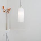 Lampa Wisząca Minimalistyczna z Kloszem Cylindrycznym z Alabastru