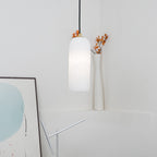 Lampa Wisząca Minimalistyczna z Kloszem Cylindrycznym z Alabastru