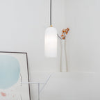 Lampa Wisząca Minimalistyczna z Kloszem Cylindrycznym z Alabastru