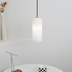Lampa Wisząca Minimalistyczna z Kloszem Cylindrycznym z Alabastru