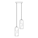 Lampa Wisząca Minimalistyczna z Kloszem Cylindrycznym z Alabastru