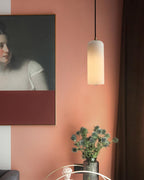 Lampa Wisząca Minimalistyczna z Kloszem Cylindrycznym z Alabastru ##POS:30##