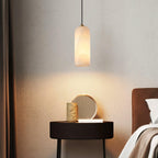 Lampa Wisząca Minimalistyczna z Kloszem Cylindrycznym z Alabastru