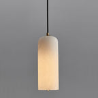Lampa Wisząca Minimalistyczna z Kloszem Cylindrycznym z Alabastru