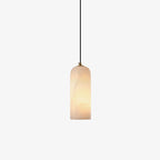 Lampa Wisząca Minimalistyczna z Kloszem Cylindrycznym z Alabastru