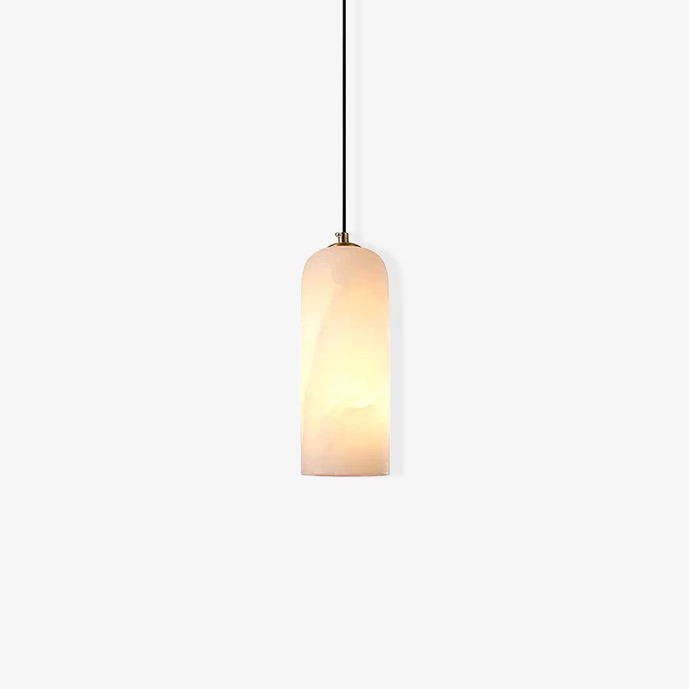 Lampa Wisząca Minimalistyczna z Kloszem Cylindrycznym z Alabastru