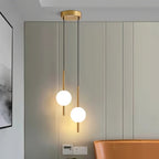 Lampa Wisząca Minimalistyczna z Kloszem Kulistym ze Szkła