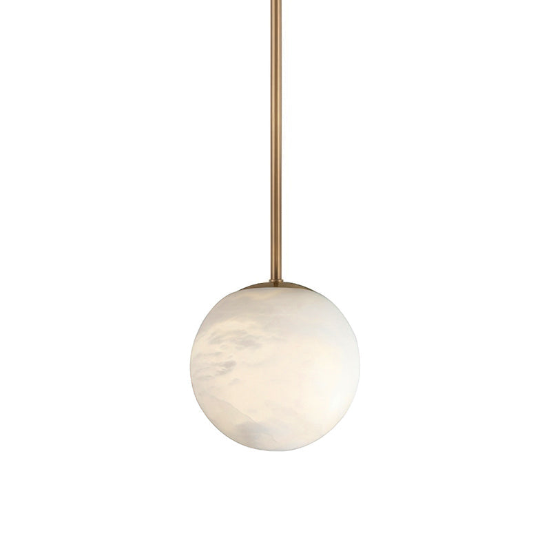 Lampa Wisząca Minimalistyczna z Kloszem w Kształcie Kuli z Alabastru ##POS:15##