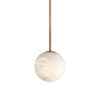 Lampa Wisząca Minimalistyczna z Kloszem w Kształcie Kuli z Alabastru