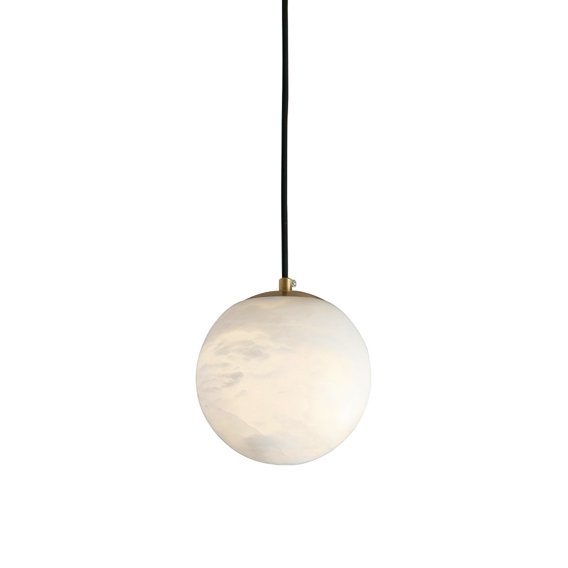 Lampa Wisząca Minimalistyczna z Kloszem w Kształcie Kuli z Alabastru