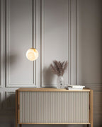 Lampa Wisząca Minimalistyczna z Kloszem w Kształcie Kuli z Alabastru