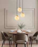 Lampa Wisząca Minimalistyczna z Kloszem w Kształcie Kuli z Alabastru