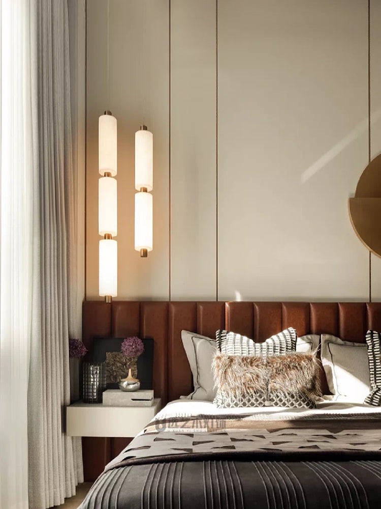 Lampa Wisząca Minimalistyczna z Kloszem z Alabastru
