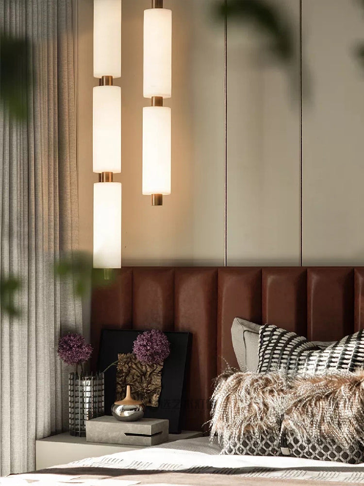 Lampa Wisząca Minimalistyczna z Kloszem z Alabastru