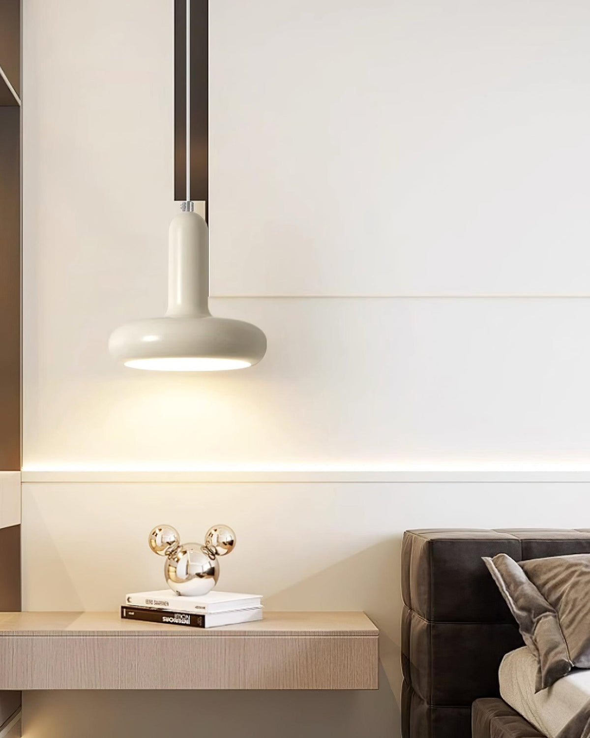 Lampa Wisząca Minimalistyczna z Okrągłą Kapsułową Kloszem