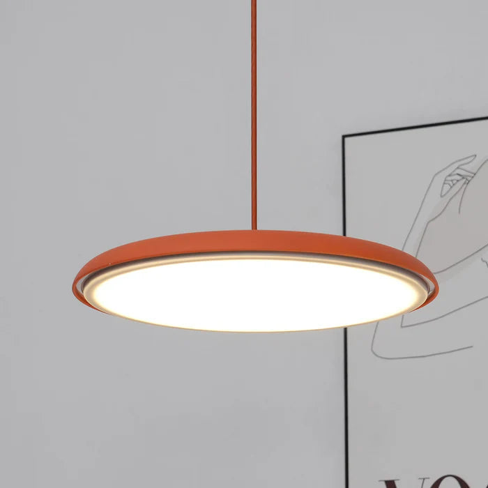 Lampa Wisząca Minimalistyczna z Okrągłym Kloszem i Wbudowanym Źródłem Światła