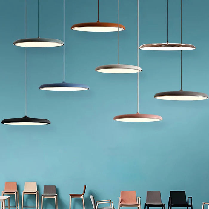 Lampa Wisząca Minimalistyczna z Okrągłym Kloszem i Wbudowanym Źródłem Światła