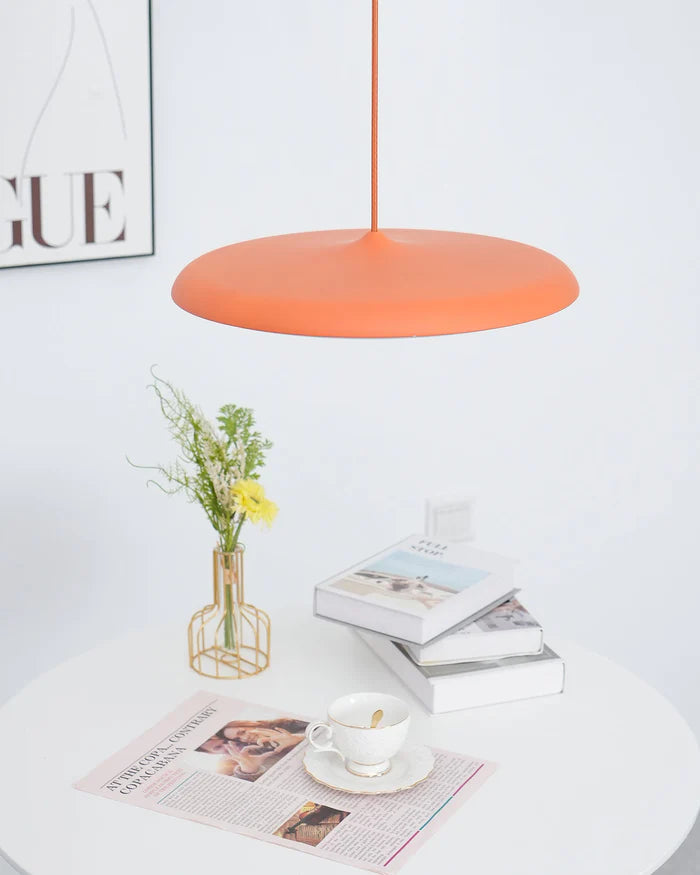 Lampa Wisząca Minimalistyczna z Okrągłym Kloszem i Wbudowanym Źródłem Światła