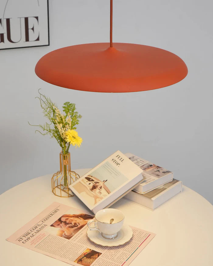 Lampa Wisząca Minimalistyczna z Okrągłym Kloszem i Wbudowanym Źródłem Światła