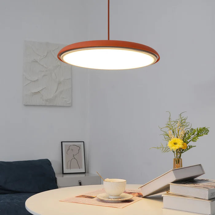 Lampa Wisząca Minimalistyczna z Okrągłym Kloszem i Wbudowanym Źródłem Światła
