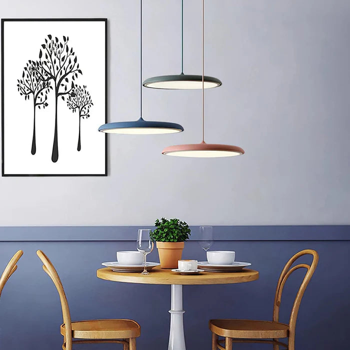 Lampa Wisząca Minimalistyczna z Okrągłym Kloszem i Wbudowanym Źródłem Światła