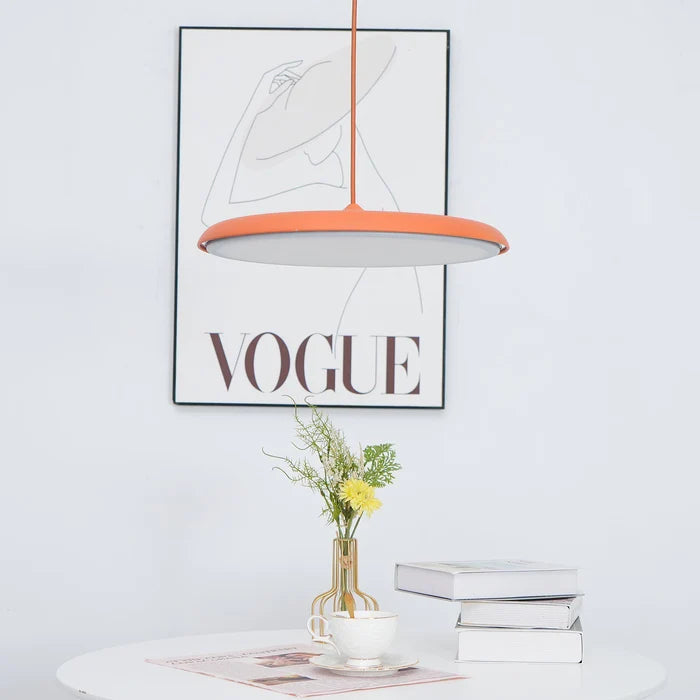 Lampa Wisząca Minimalistyczna z Okrągłym Kloszem i Wbudowanym Źródłem Światła