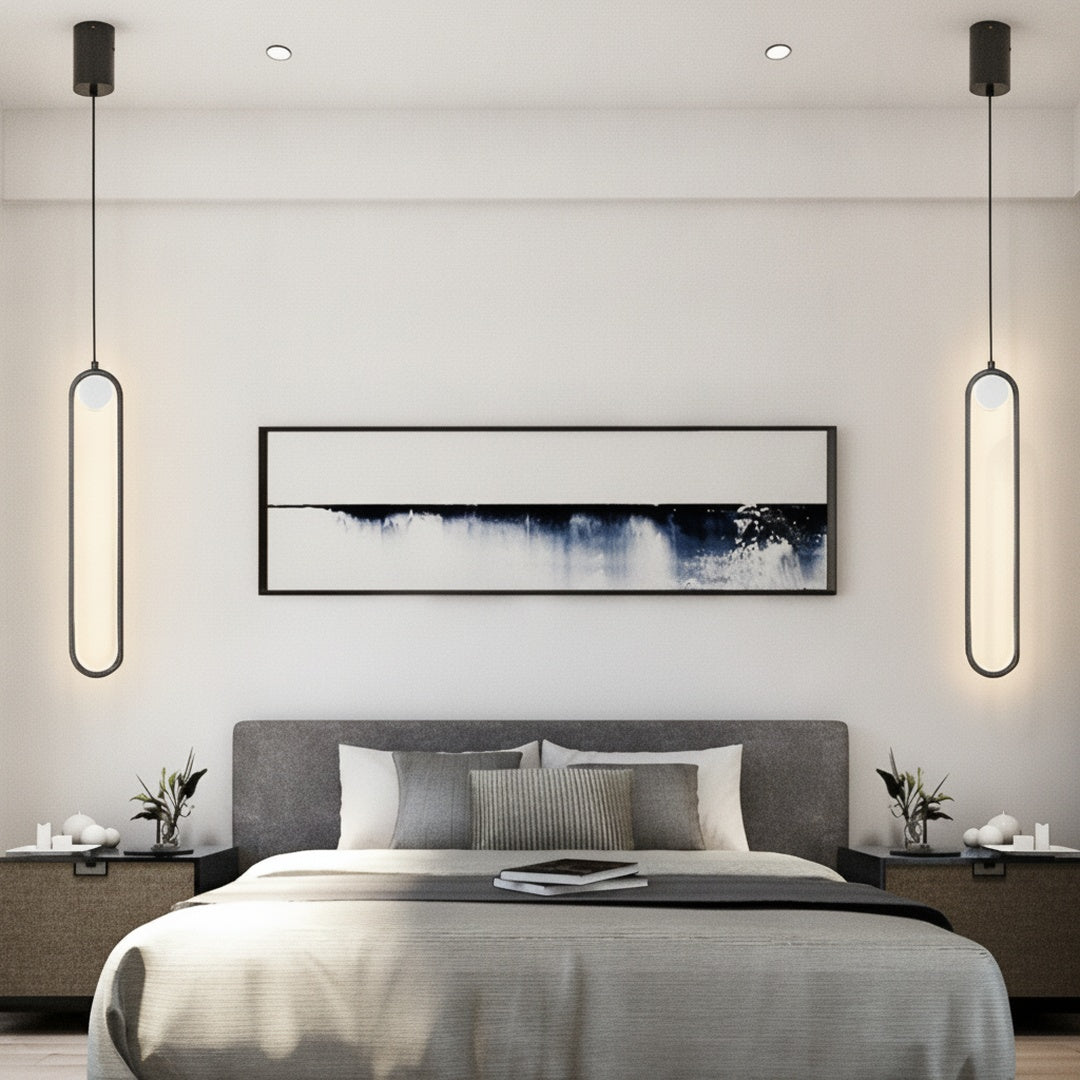 Lampa Wisząca Minimalistyczna z Podłużnym Kloszem i Wbudowanym LED