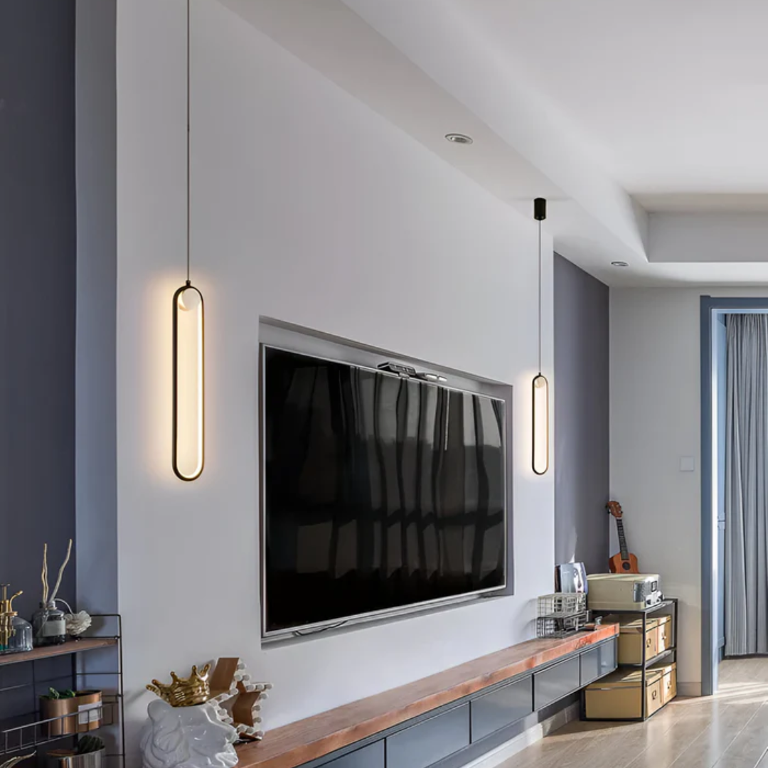 Lampa Wisząca Minimalistyczna z Podłużnym Kloszem i Wbudowanym LED
