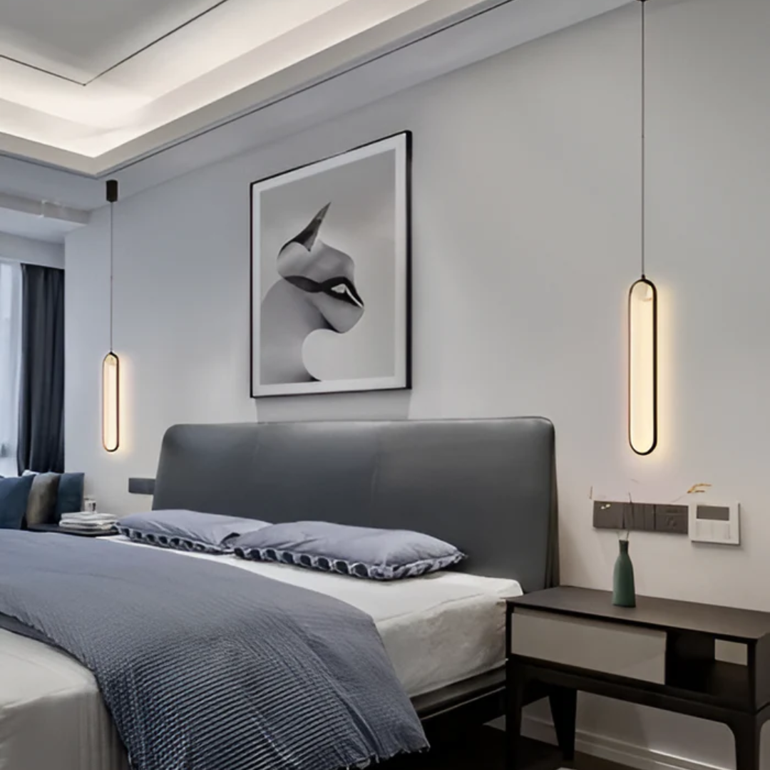 Lampa Wisząca Minimalistyczna z Podłużnym Kloszem i Wbudowanym LED