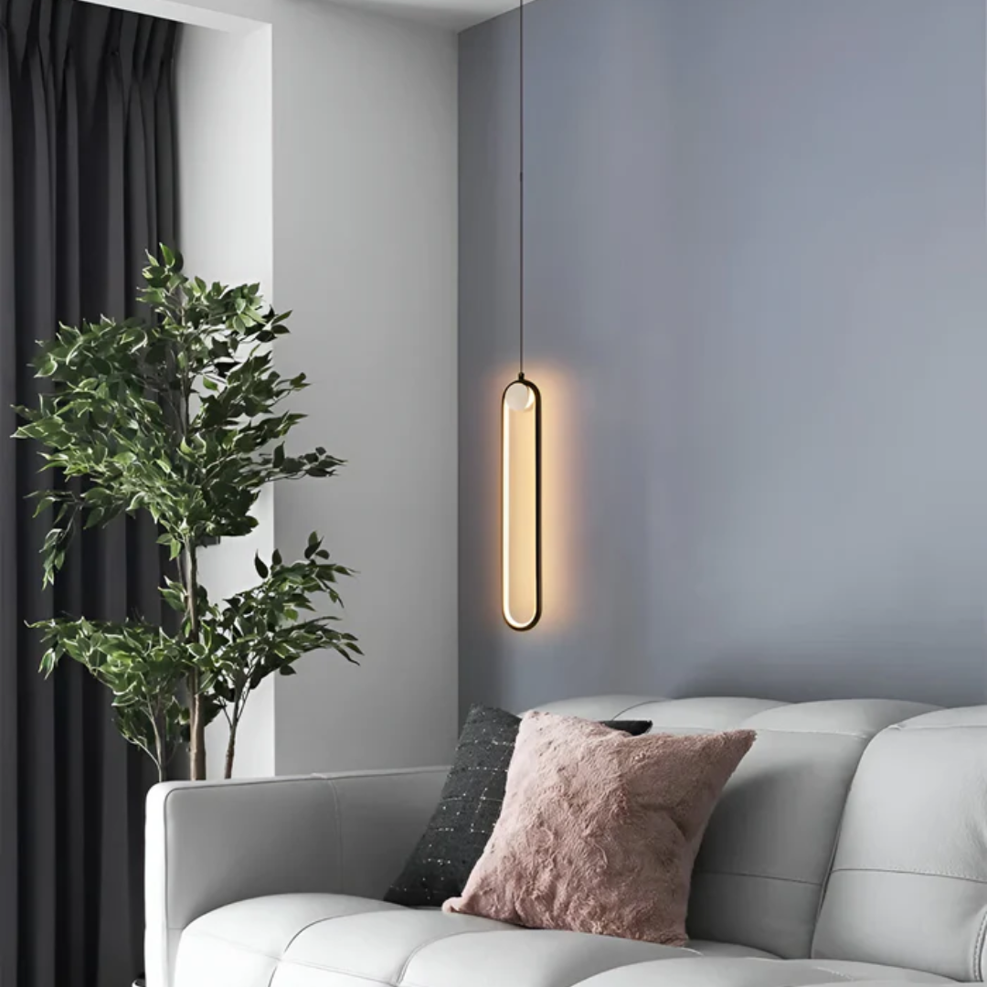 Lampa Wisząca Minimalistyczna z Podłużnym Kloszem i Wbudowanym LED