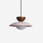 Lampa Wisząca Minimalistyczna z Trawertynem i Szklanym Kloszem ##POS:16##
