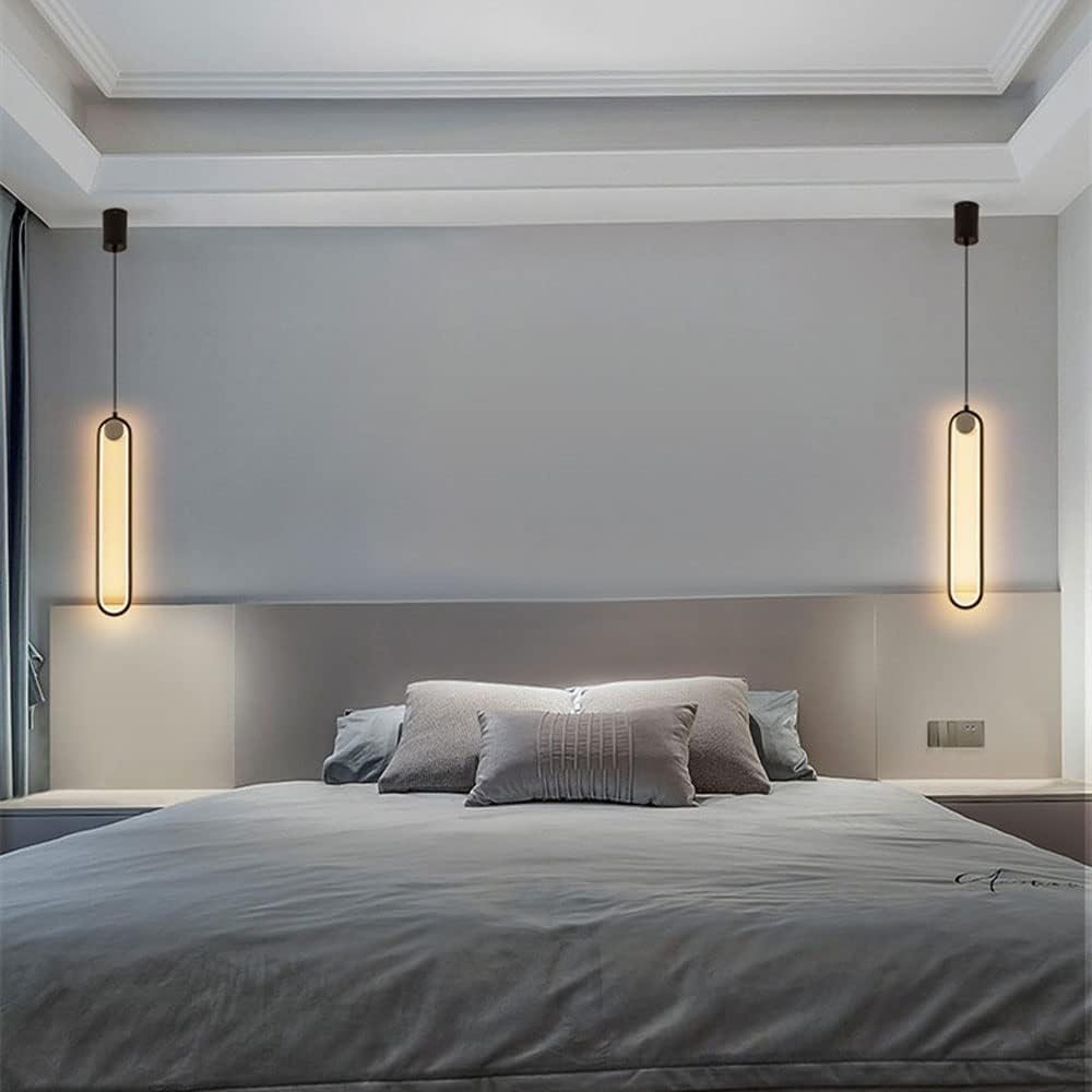 Lampa Wisząca Minimalistyczna z Wbudowanym LED i Owalnym Kloszem