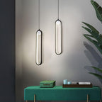 Lampa Wisząca Minimalistyczna z Wbudowanym LED i Owalnym Kloszem
