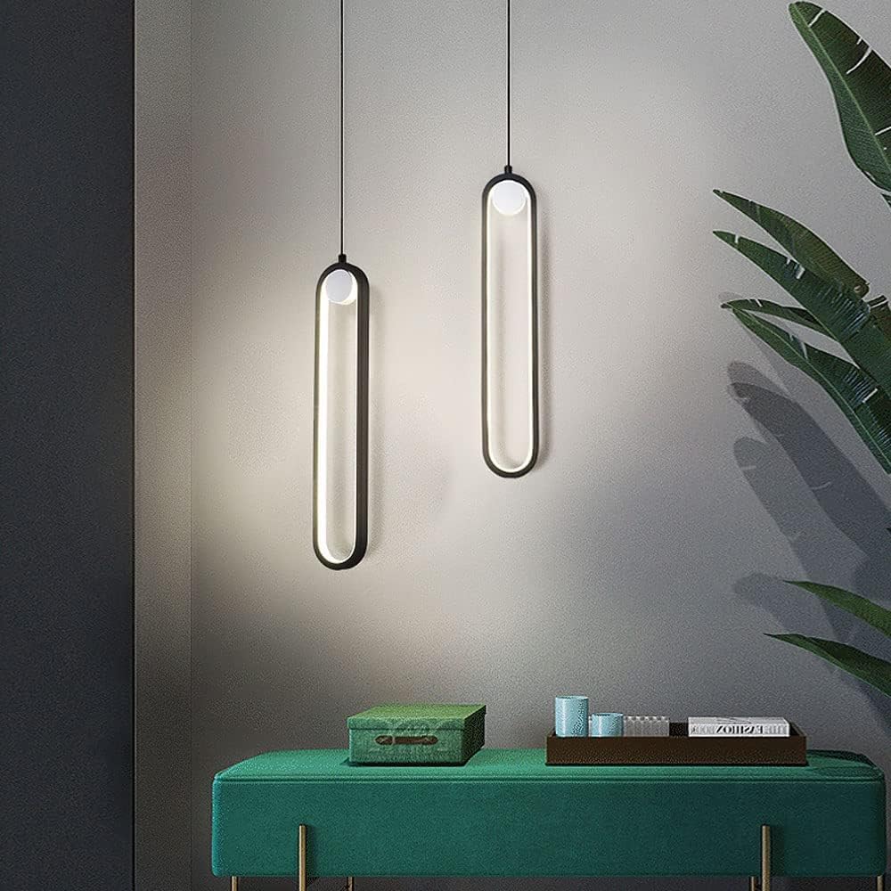 Lampa Wisząca Minimalistyczna z Wbudowanym LED i Owalnym Kloszem