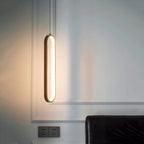 Lampa Wisząca Minimalistyczna z Wbudowanym LED i Owalnym Kloszem