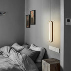 Lampa Wisząca Minimalistyczna z Wbudowanym LED i Owalnym Kloszem