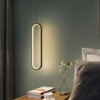 Lampa Wisząca Minimalistyczna z Wbudowanym LED i Owalnym Kloszem